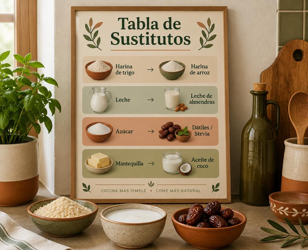 Tabla de Sustitutos para Convertir tus Recetas de Siempre